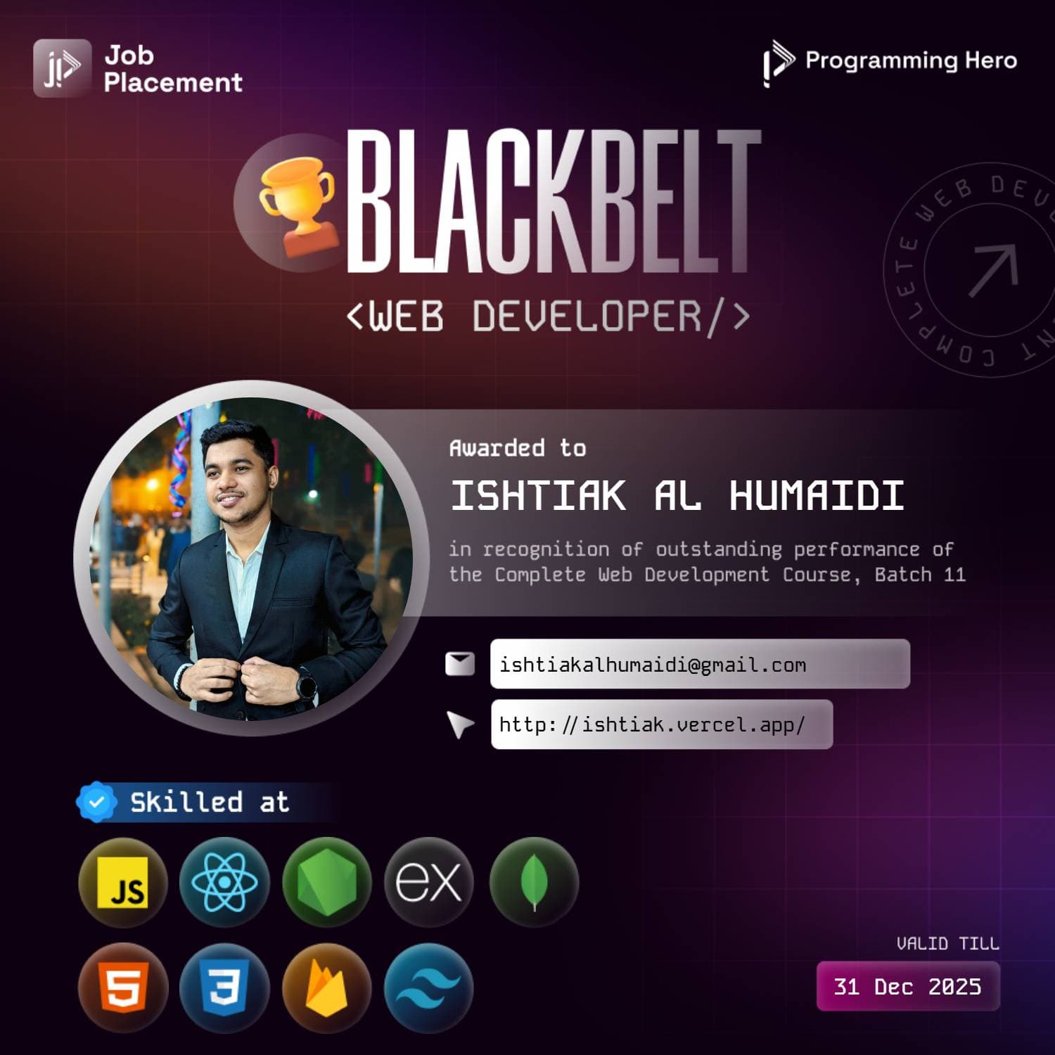 Blackbelt Web Developer badge
